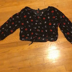 American Eagle Floral Crop Top size XL